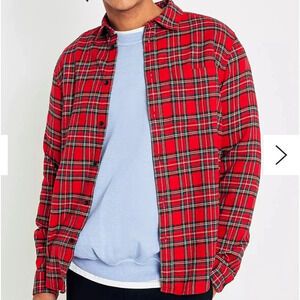 Urban Outfitters Red Tartan Plaid Flannel Shirt